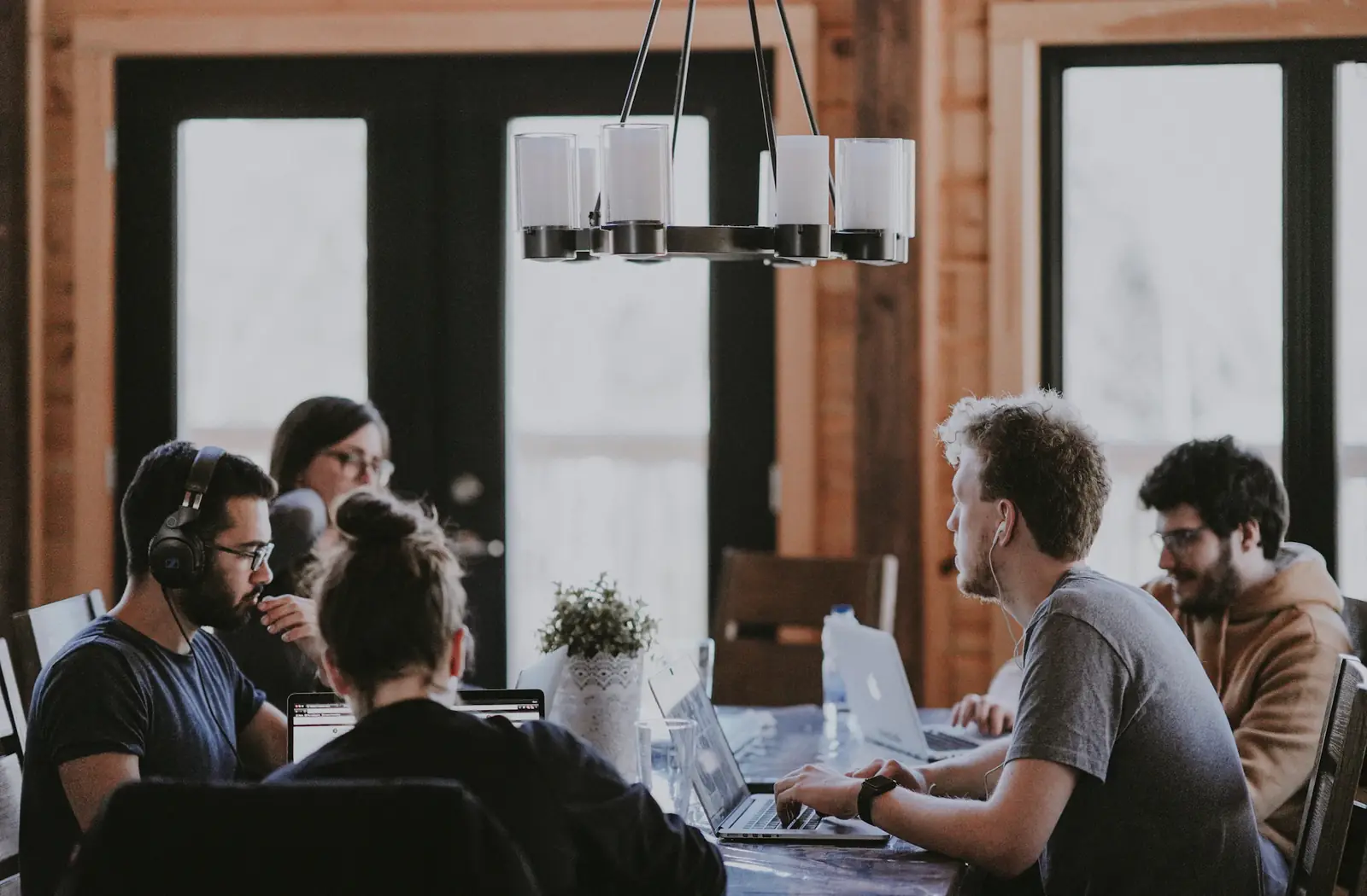People collaborating around a table